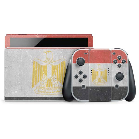Egyptian Flag Distressed Nintendo Switch OLED (2021) Skin